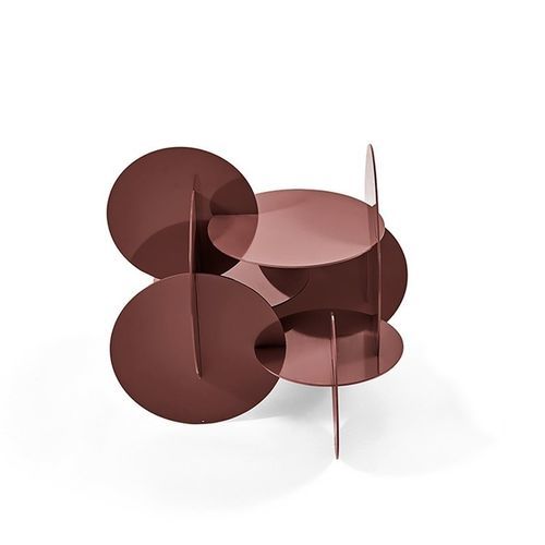 Contemporary coffee table - Monete - Gallotti&Radice - lacquered metal / metal base / home
