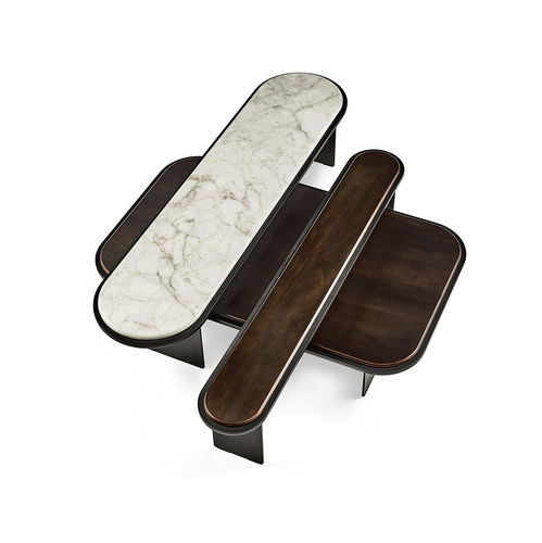 Contemporary coffee table - Sensei - Gallotti&Radice - crystal / lacquered wood / metal