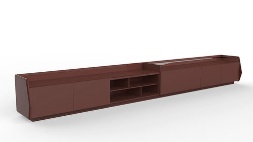 Contemporary sideboard - Gastone Low - Gallotti&Radice - glossy lacquered wood / marble / with shelf