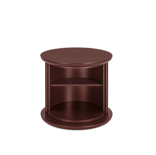 Contemporary bedside table - Hide&Seek Mini - Gallotti&Radice - glossy lacquered wood / lacquered wood base / round