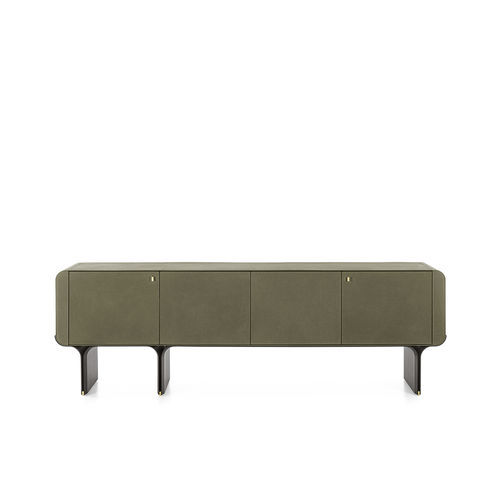Contemporary sideboard - STAMI - Gallotti&Radice - brass / leather / wooden