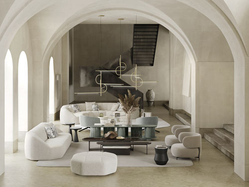Contemporary sofa - CLOUD - Gallotti&Radice - velvet / leather / black