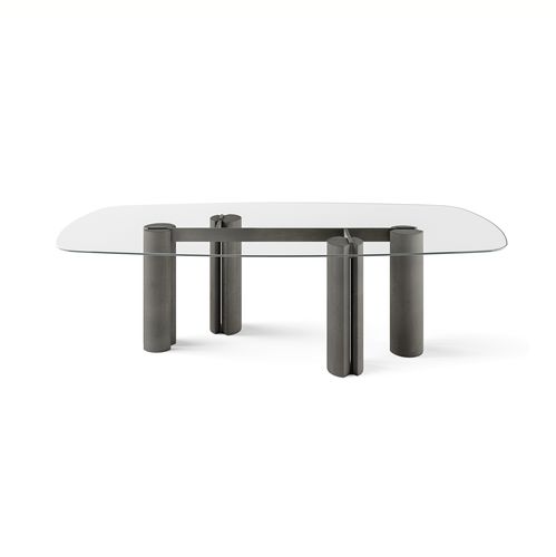 Contemporary table - Simpòdio - Gallotti&Radice - crystal / cement base / rectangular