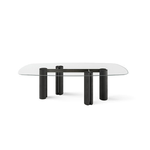 Contemporary table - Simpòdio W    - Gallotti&Radice - crystal / marble / ash base