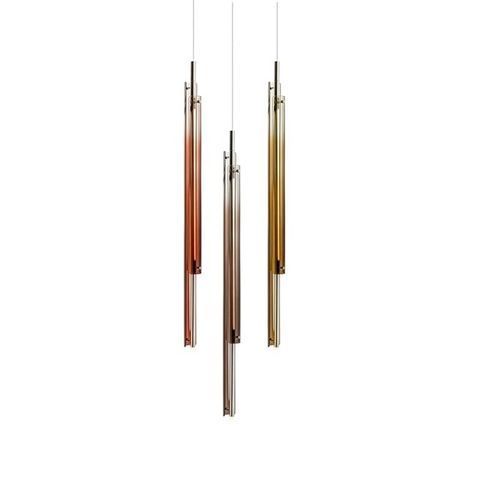 Pendant lamp - Tratto - Gallotti&Radice - nickel / crystal / contemporary