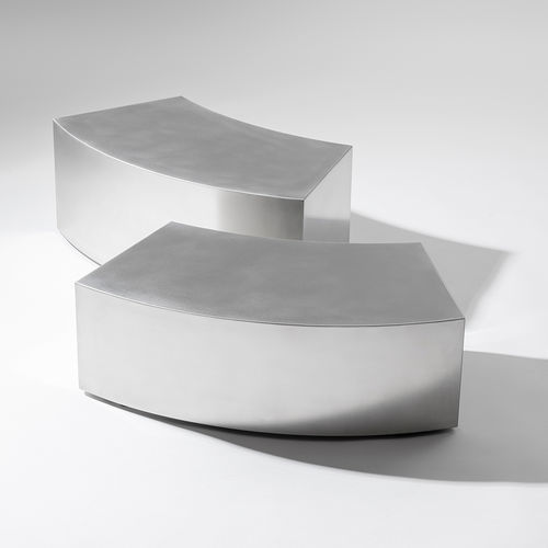 Contemporary coffee table - ARCH - Gallotti&Radice - polished stainless steel / aluminum base / with concealed casters
