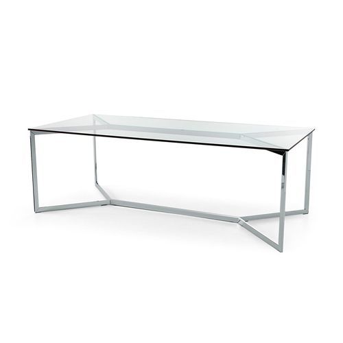 Modern conference table - CARLOMAGNO - Gallotti&Radice - glass / stainless steel base / rectangular