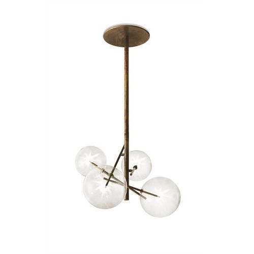 Modern ceiling light - BOLLE 4 - Gallotti&Radice - blown glass / brass / LED