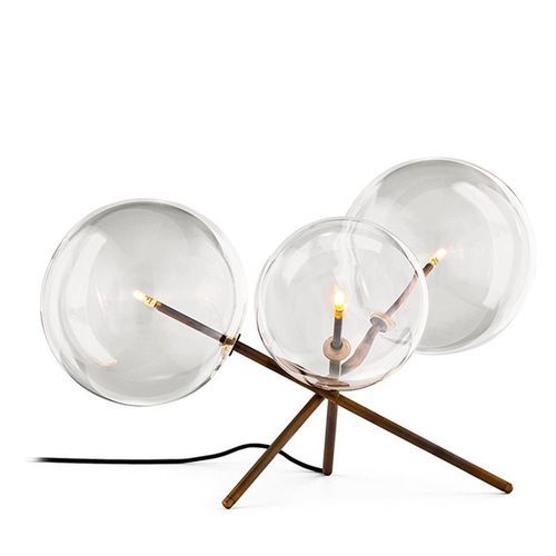 Table lamp - BOLLE TAVOLO 3 - Gallotti&Radice - patinated metal / brass / crystal