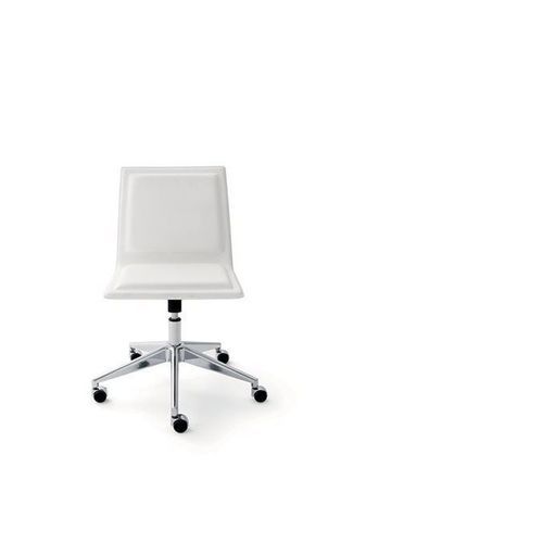 Aluminum task chair - OFX 09 - Gallotti&Radice - chrome / leather / wooden