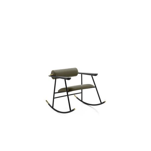 Modern armchair - LOULOU ROCK - Gallotti&Radice - leather / polyurethane foam / fabric