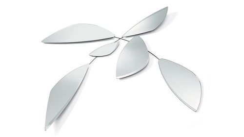 Wall-mounted mirror - LEAF - Gallotti&Radice - original design / metal / horizontal
