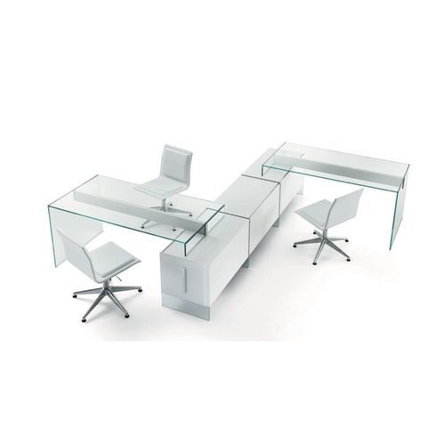 Workstation desk - AIR 1 - Gallotti&Radice - free-standing / contemporary / glass