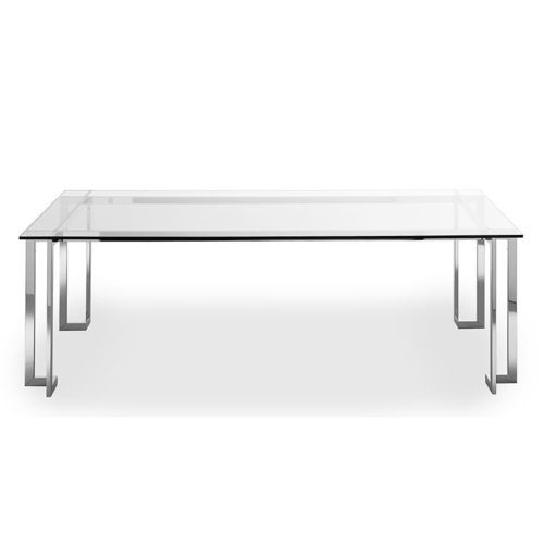 Contemporary boardroom table - LORD - Gallotti&Radice - glass / stainless steel base / rectangular