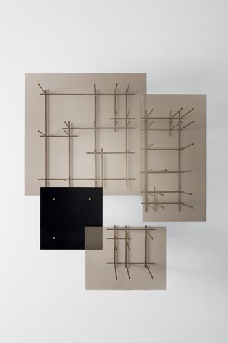 Original design coffee table - TETRIS - Gallotti&Radice - glass / tempered glass / bronze