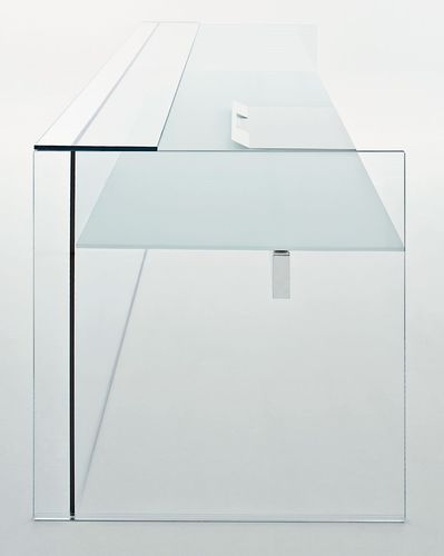 Stainless steel reception desk - AIR HALL - Gallotti&Radice - glass