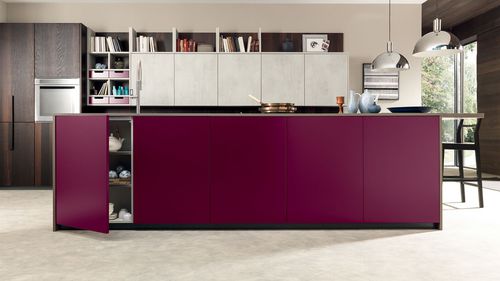 Contemporary kitchen - MATERIA / 02 - Febal Casa - wooden / island / U-shaped