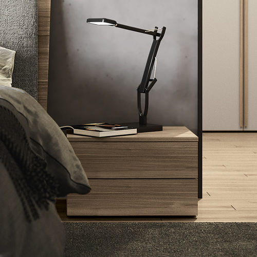 Contemporary bedside table - KEITH - Febal Casa - melamine / rectangular / with drawer