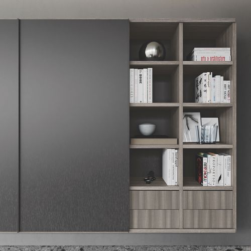 Wall Mounted Bookcase Ta 05 Febal Casa Modular Contemporary Commercial - Wall Mounted Bookshelf With Doors Wall Mounted Bookcase Ta 05 Febal Casa Modular Contemporary Commercial - Wall Mounted Bookshelf With Doors