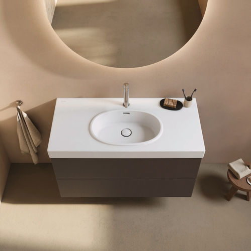 Wall-mounted washbasin - BALCOON  - DURAVIT - ceramic / matte finish / with antibacterial coating