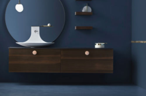 Wall-mounted washbasin cabinet - MAORI: 01 - Cerasa - wood veneer / contemporary / with drawers