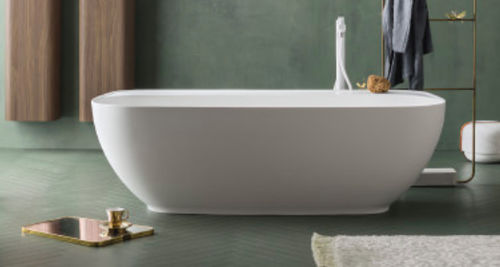 Oval bathtub - SUEDE: 04 - Cerasa - freestanding / composite / white