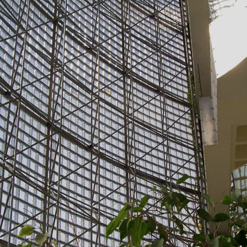 Square glass brick - 3030/10 WAVE SAHARA 2S - SEVES GLASSBLOCK - smooth / satin / for facade