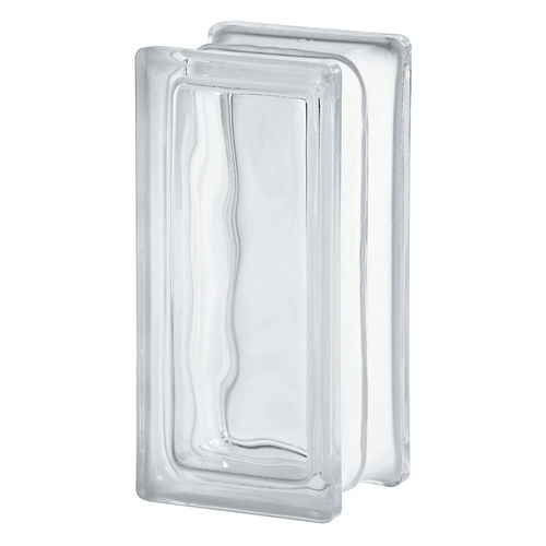 Rectangular glass brick BASIC CLEAR 1909/8 WAVE SEVES GLASSBLOCK
