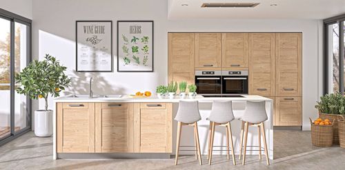 Contemporary kitchen - Truro - SAGNE - wooden / laminate / medium-size