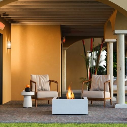 Gas fire pit - BASE 30 - EcoSmart Fire - bioethanol / concrete / stainless steel
