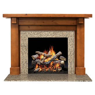 Traditional fireplace mantel - BATTLEFIELD  - heatilator - granite / wooden
