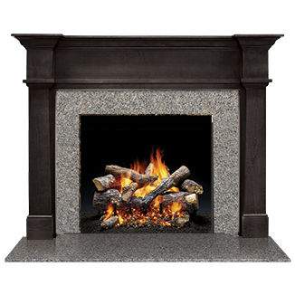 Contemporary fireplace mantel - BELLEVUE - heatilator - granite / wooden