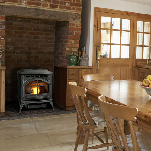 Pellet heating stove - CASTILE - QUADRA-FIRE - 0 - 5 kW / 10 kW...20 kW / traditional