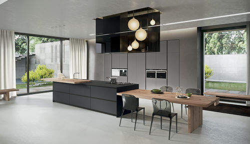 Contemporary kitchen - AK_04 4 - Arrital - wooden / Fenix NTM® / island