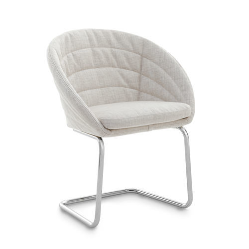 Contemporary dining chair - PETITE FLEUR - saba - indoor / fabric / painted metal base