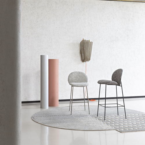 Contemporary bar chair - OLA - saba - indoor / fabric / painted metal base