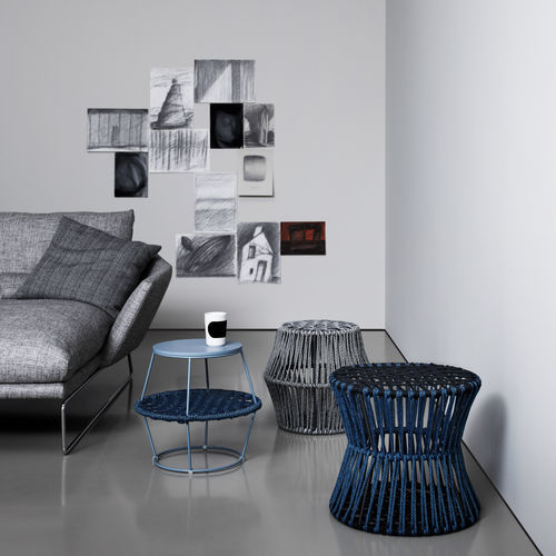 Contemporary side table - ZIGGY - saba - wooden / iron / rope