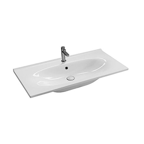 Wall-mounted washbasin - Y1BQ01 - HATRIA srl - ceramic / rectangular / 1-hole
