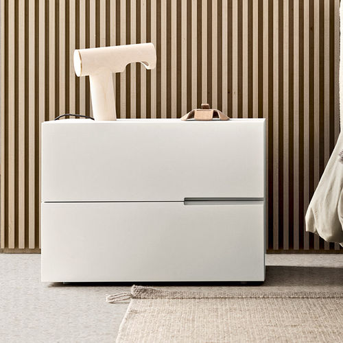 Contemporary bedside table - SEGNO - PIANCA - lacquered wood / rectangular / with drawer