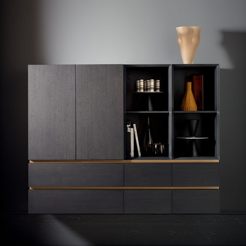Wall-mounted sideboard - PEOPLE  - PIANCA - contemporary / wooden / gray