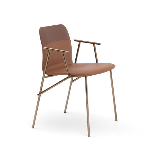Contemporary chair - ALUNNA - PIANCA - indoor / fabric / leather