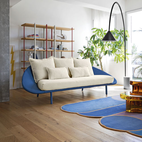 Contemporary sofa - Lem - miniforms - fabric / leather / with removable cushion