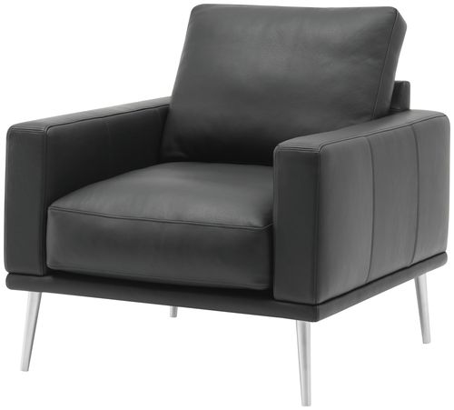 Contemporary armchair - CARLTON - BoConcept - leather / fabric / steel