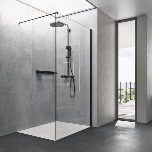 Swing shower screen - ALLEGRA 2 - DUSCHOLUX AG - fixed / folding / corner