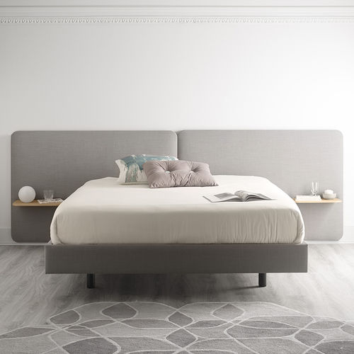 Double bed - LOTA - TREKU - contemporary / upholstered / with headboard