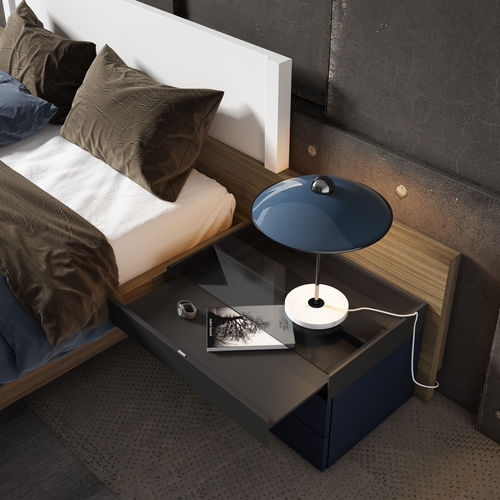 Contemporary bedside table TOP MUEBLES MESEGUE, S.A. lacquered