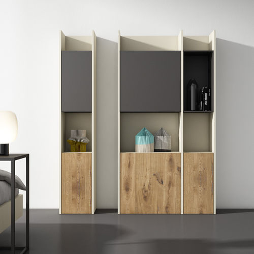 Contemporary shelf - S&Iacute;NTESIS - MUEBLES MESEGUE, S.A. - lacquered MDF / wood veneer / home office