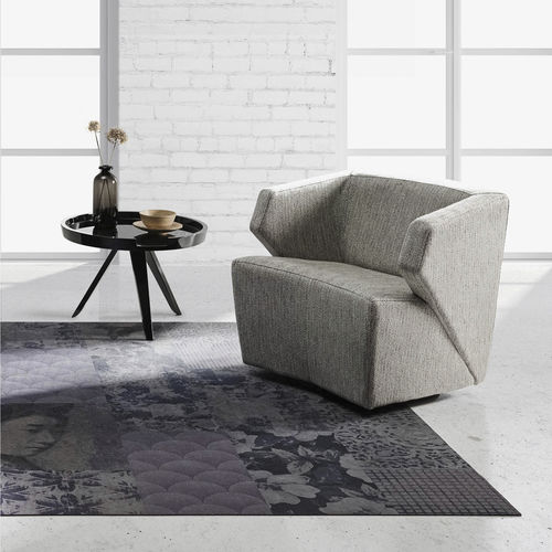 Contemporary armchair - DELP - FRAJUMAR- BELTA - fabric / solid wood / gray