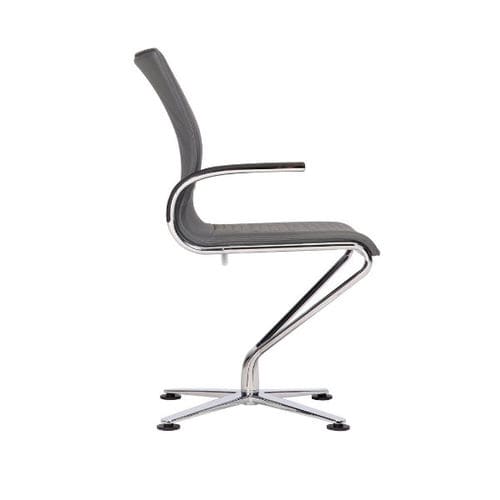 Fabric conference chair - RIOLA - Züco - leather / steel base / upholstered