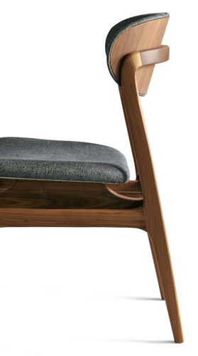Contemporary chair - C-145 - Dale Italia - indoor / walnut / fabric